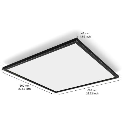 Philips - LED dimmbare Deckenleuchte Hue AURELLE LED/39W/230V 2200-6500K 60x60 cm schwarz