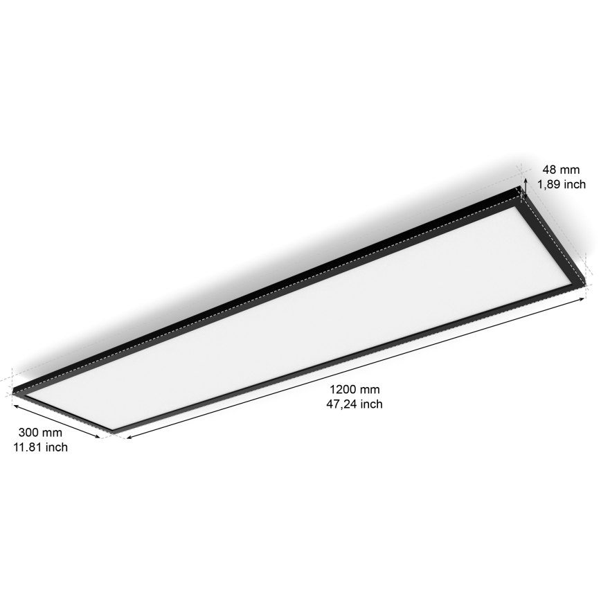 Philips - LED dimmbare Deckenleuchte Hue AURELLE LED/39W/230V 2200-6500K 120x30 cm schwarz