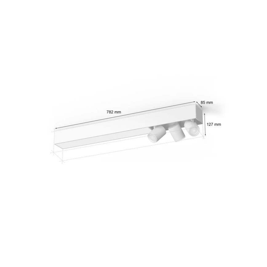 Philips - LED RGBW dimmbares Einbauleuchte Hue CENTRIS 3xGU10/4,2W/230V + LED/11W 2000-6500K