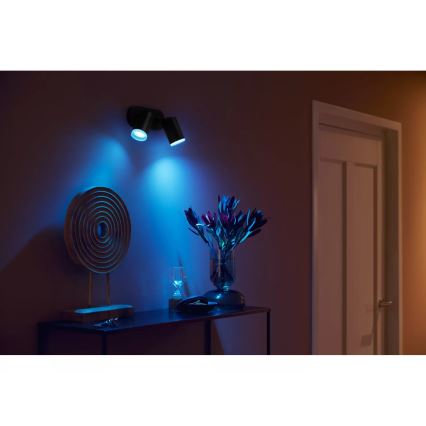 Philips - LED RGBW dimmbares Einbauleuchte Hue FUGATO 2xGU10/4,2W/230V 2000-6500K schwarz