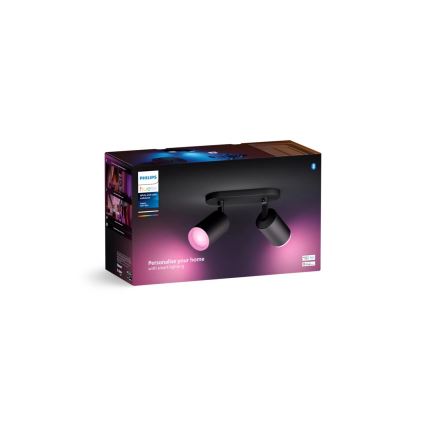 Philips - LED RGBW dimmbares Einbauleuchte Hue FUGATO 2xGU10/4,2W/230V 2000-6500K schwarz
