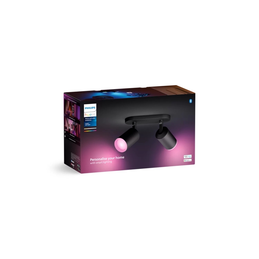 Philips - LED RGBW dimmbares Einbauleuchte Hue FUGATO 2xGU10/4,2W/230V 2000-6500K schwarz