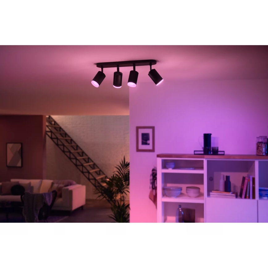 Philips - LED RGBW dimmbares Einbauleuchte Hue FUGATO 4xGU10/4,2W/230V 2000-6500K schwarz