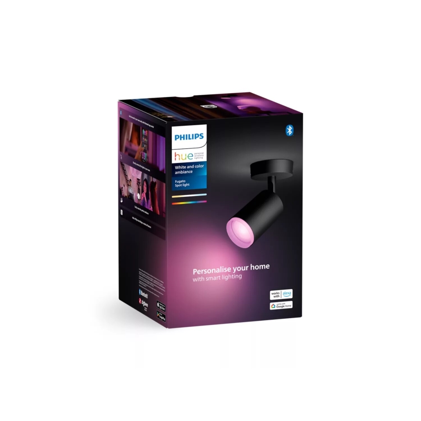 Philips - LED RGBW dimmbares Einbauleuchte Hue FUGATO 1xGU10/4,2W/230V 2000-6500K schwarz