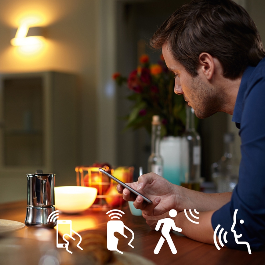Philips Hue Starter-Set WHITE 3xE27/9W 2700K + Hue Bridge und Dimmschalter