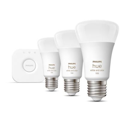 Grundset Philips Hue WHITE AND COLOR AMBIANCE 3xE27/9W/230V 2000-6500K + Verbindungsgerät