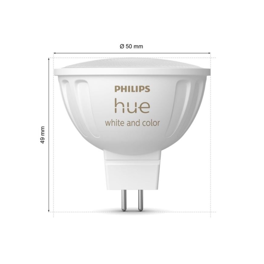 LED RGBW dimmbare Philips Hue White and Color Ambiance GU5,3/MR16/6,3W/12V 2000-6500K Lampe