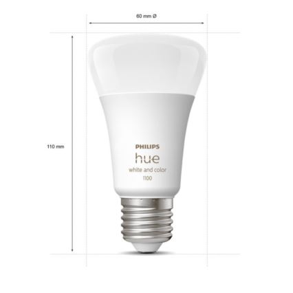 Starter-Set Philips Hue WHITE AND COLOR AMBIANCE 2xE27/9W/230V 2000–6500K + Hue Bridge