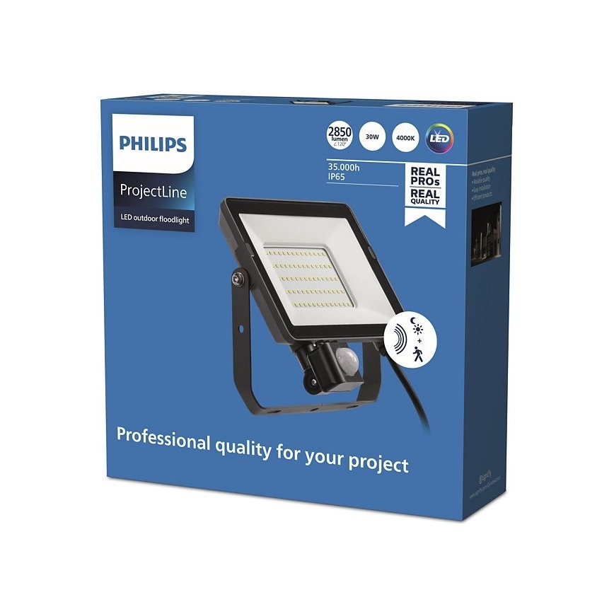 Philips – LED-Außenstrahler mit Sensor PROJECTLINE LED/30W/230V IP65 4000K