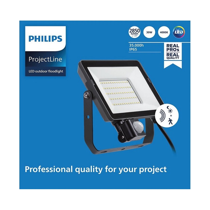 Philips – LED-Außenstrahler mit Sensor PROJECTLINE LED/30W/230V IP65 4000K