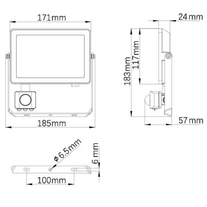 Philips – LED-Außenstrahler mit Sensor PROJECTLINE LED/30W/230V IP65 4000K