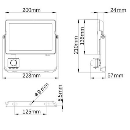 Philips – LED-Außenstrahler mit Sensor PROJECTLINE LED/50W/230V IP65 3000K