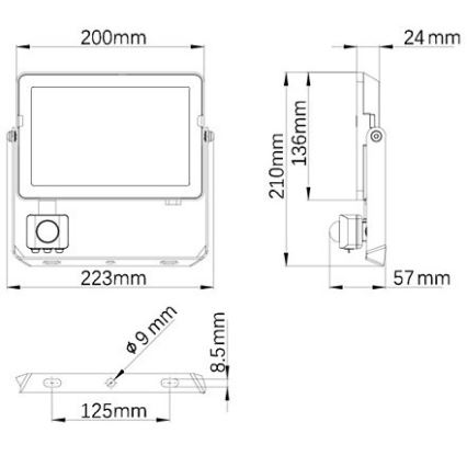 Philips – LED-Außenstrahler mit Sensor PROJECTLINE LED/50W/230V IP65 4000K