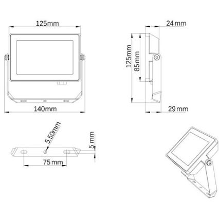 Philips – LED-Außenstrahler PROJECTLINE LED/20W/230V IP65 3000K