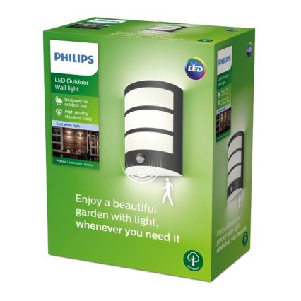 Philips-LED Außenwandleuchte mit Sensor LED/6W/230V 4000K IP44