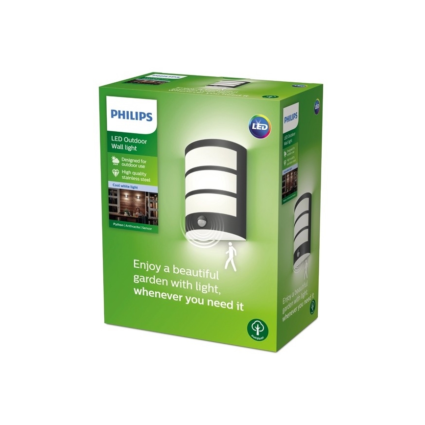 Philips-LED Außenwandleuchte mit Sensor LED/6W/230V 4000K IP44