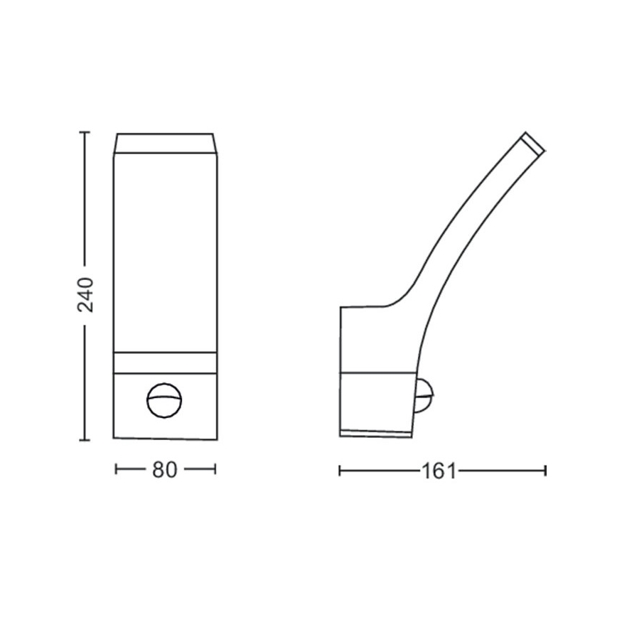 Philips-LED Außenwandleuchte mit Sensor SPLAY LED/12W/230V 2700K IP44