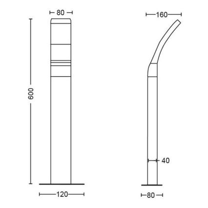 Philips - LED Auβenlampe LED/12W/230V 2700K 60 cm IP44