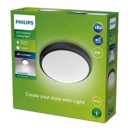 Philips - LED-Badezimmer-Deckenleuchte LED/6W/230V 4000K IP54 schwarz