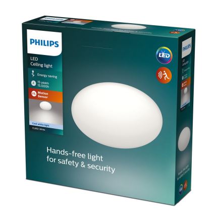 Philips - LED-Deckenleuchte mit Sensor SHAN 1xLED/12W/230V 4000K