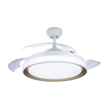 Philips - LED-Deckenleuchte mit Ventilator, 35 W, 230 V, 5500/4000/2700 K, goldfarben + Fernbedienung