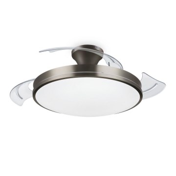 Philips - LED-Deckenleuchte mit Ventilator BLISS LED/35W/230V 5500/4000/2700K Nickel + Fernbedienung