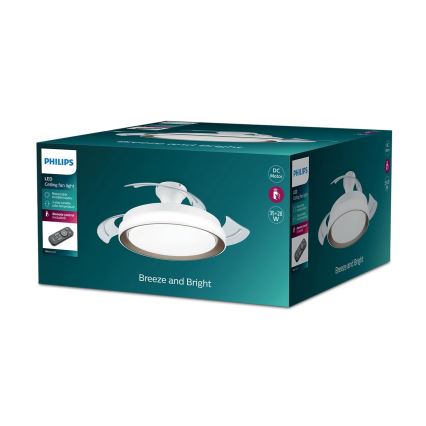 Philips - LED-Deckenleuchte mit Ventilator, 35 W, 230 V, 5500/4000/2700 K, goldfarben + Fernbedienung