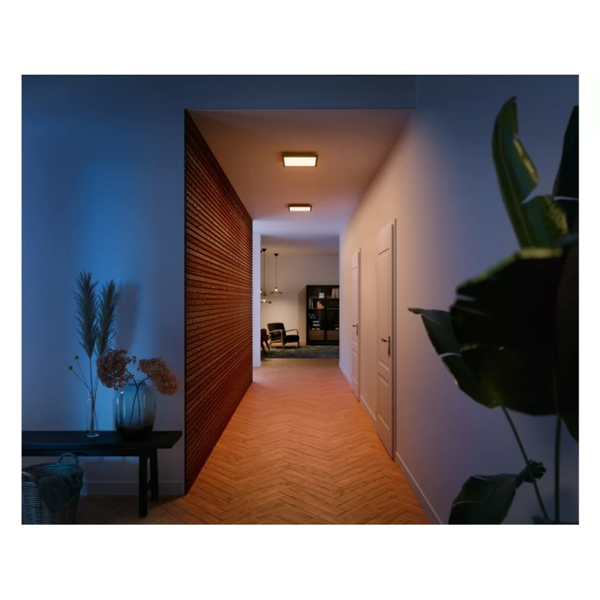 Philips - Hue AURELLE LED-Deckenleuchte, dimmbar, 19W/230V, 2200-6500K, 30x30 cm, schwarz