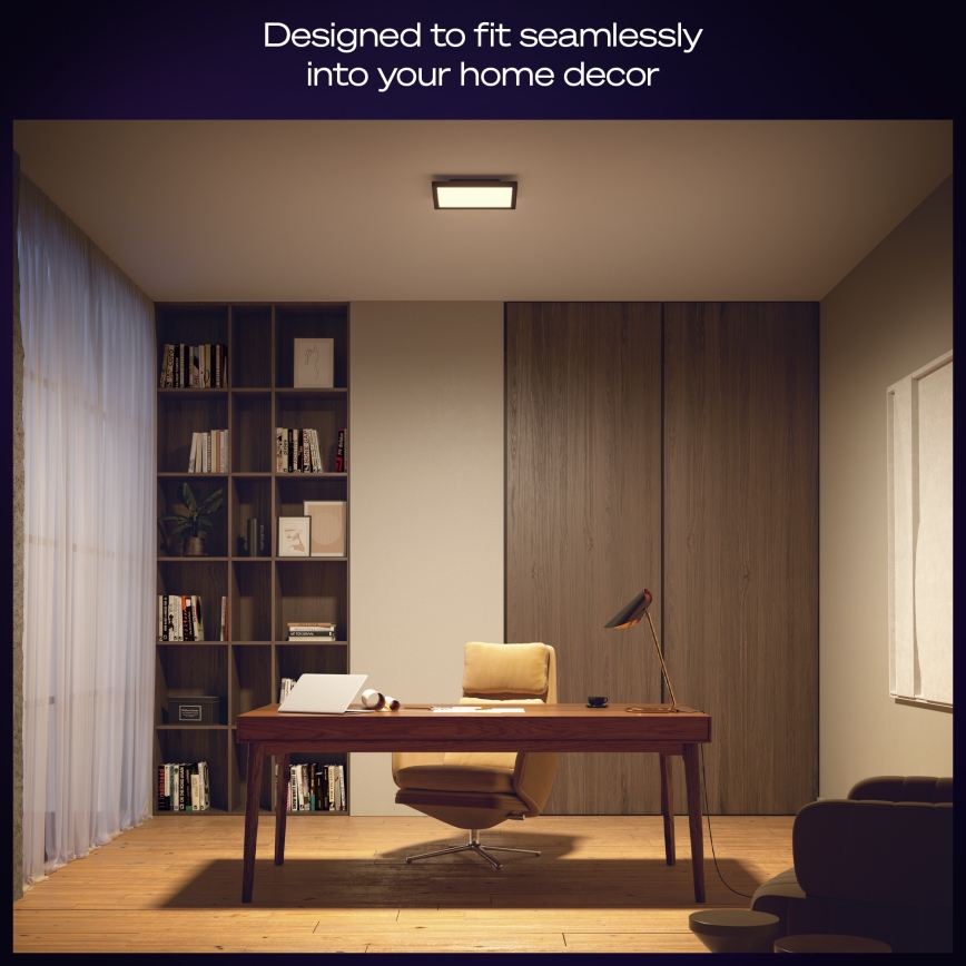 Philips - Hue AURELLE LED-Deckenleuchte, dimmbar, 19W/230V, 2200-6500K, 30x30 cm, schwarz
