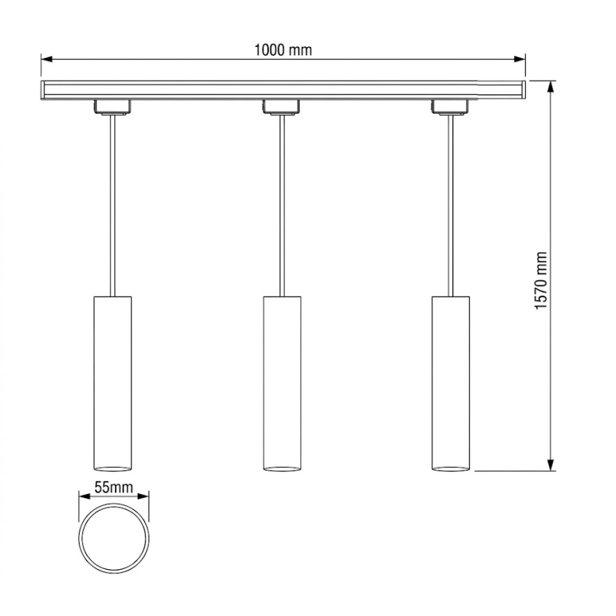 Philips - LED-dimmbare Pendelleuchte mit Kabelabhängung für das EASYLINK-Schienensystem 3xGU10/6,2W/230V 2200-2700K 1m weiß