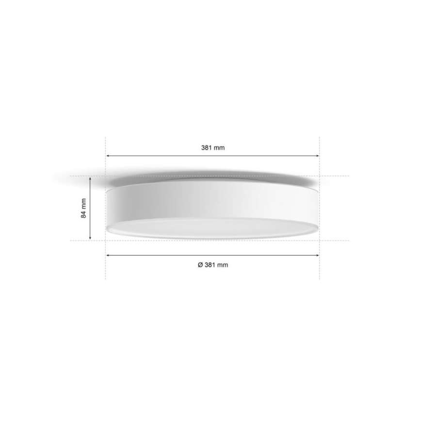 Philips - LED dimmbare Badezimmerleuchte Hue DEVERE LED/19,2W/230V IP44 d. 381 mm 2200-6500K + Fernbedienung