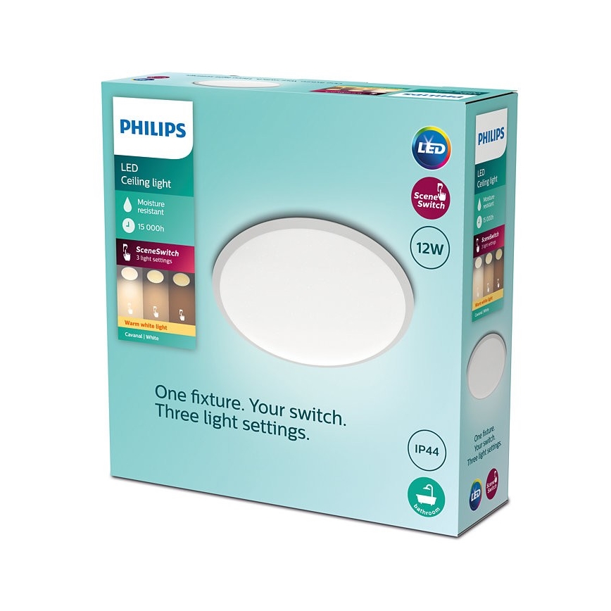 Philips - LED dimmbare Badezimmerdeckenleuchte SCENE SWITCH LED/12W/230V IP44
