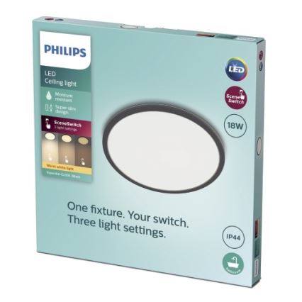 Philips - LED dimmbare Badezimmer-Deckenleuchte SCENE SWITCH LED/18W/230V IP44 2700K