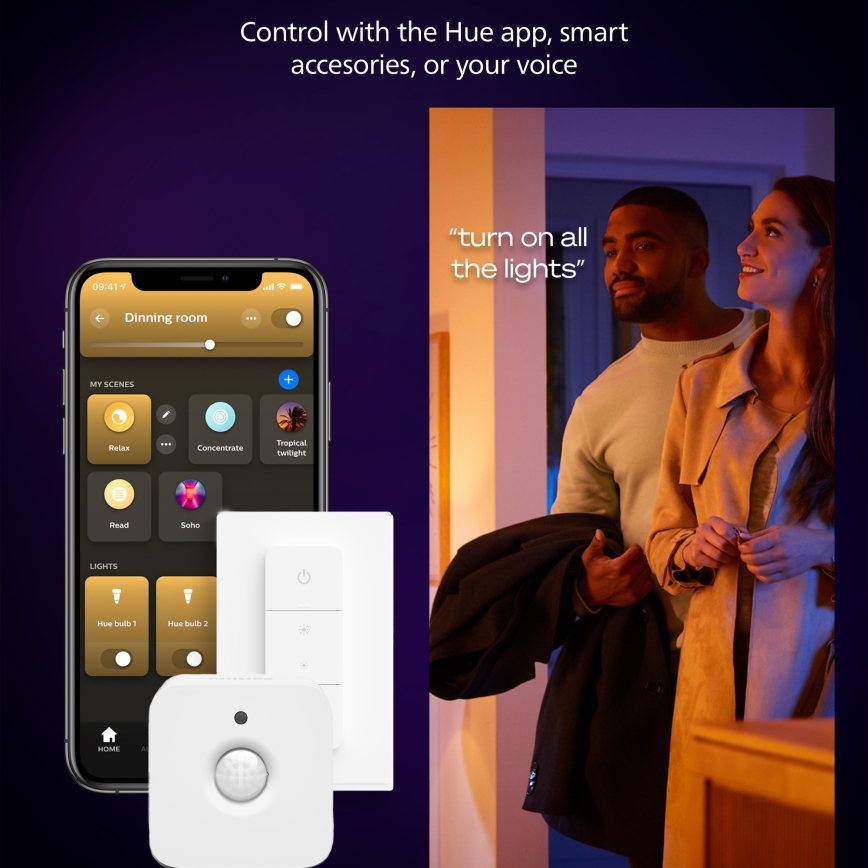 Philips - dimmbare LED-Deckenleuchte Hue AURELLE LED/19W/230V 2200-6500K 30x30 cm weiß