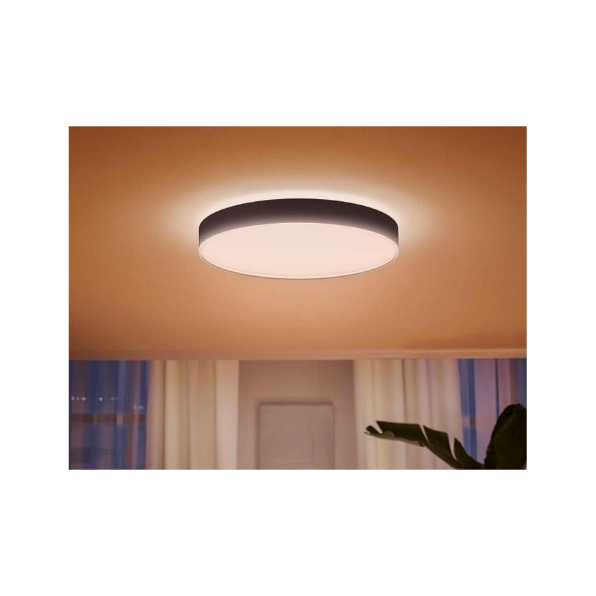 Philips - dimmbare Hue LED-Deckenleuchte, LED/48W/230V, 2200-6500K, Ø 551 mm, Schwarz + Fernbedienung