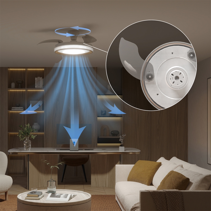 Philips - Dimmbare LED-Deckenleuchte mit Ventilator BLISS LED/35W/230V gold + Fernbedienung