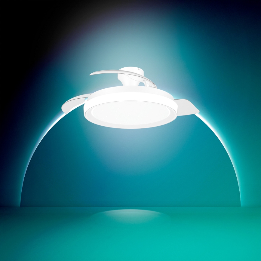 Philips - Dimmbare LED-Deckenleuchte mit Ventilator BLISS LED/35W/230V weiß + Fernbedienung
