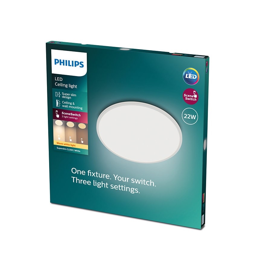 Philips - LED Dimmbare Deckenleuchte SUPERSLIM SCENE SWITCH LED/22W/230V