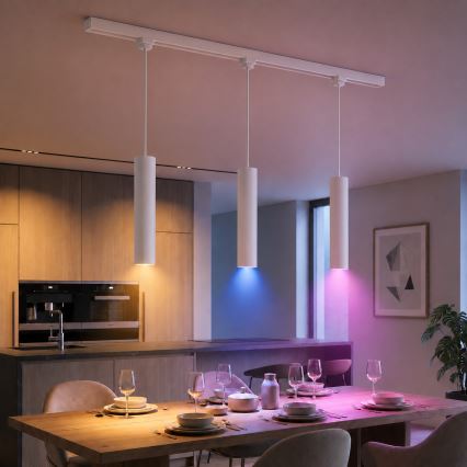 Philips - LED RGBW dimmbare Pendelleuchte an Kabel im EASYLINK HUE Schienensystem 3xGU10/4,7W/230V 2200–6500K 1m Weiß