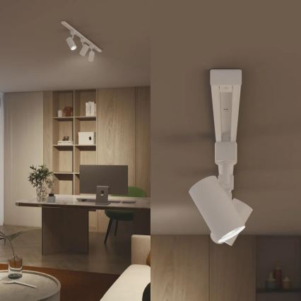 Philips - LED RGBW, dimmbarer Strahler im Schienensystem EASYLINK HUE, 3× GU10 / 4,7W / 230V, 2200–6500K, 1 m, weiß