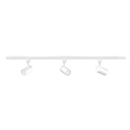 Philips - LED RGBW, dimmbarer Strahler im Schienensystem EASYLINK HUE, 3× GU10 / 4,7W / 230V, 2200–6500K, 1 m, weiß