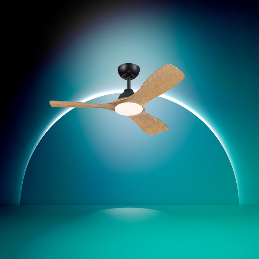 Philips - LED-dimmbarer Deckenventilator OLAS LED/24W/230V Ø 106 cm Schwarz/Braun + Fernbedienung