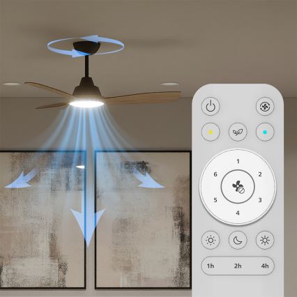 Philips - LED-dimmbarer Deckenventilator OLAS LED/24W/230V Ø 106 cm Schwarz/Braun + Fernbedienung