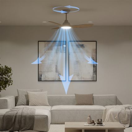Philips - LED-dimmbarer Deckenventilator OLAS LED/24W/230V Ø 106 cm weiß/braun + Fernbedienung