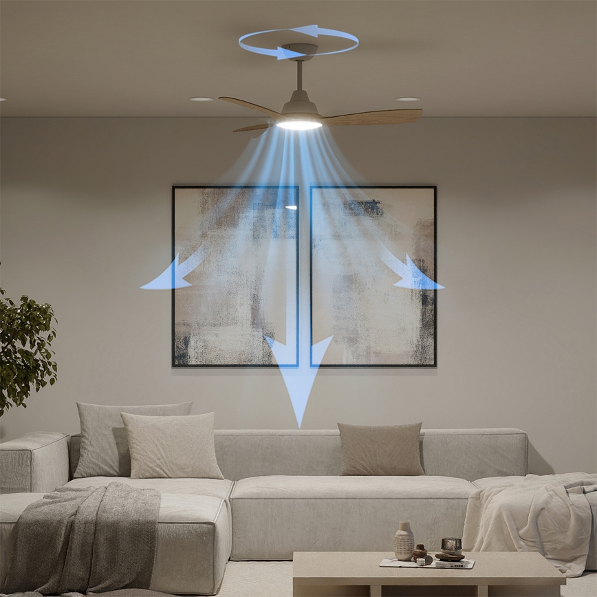 Philips - LED-dimmbarer Deckenventilator OLAS LED/24W/230V Ø 106 cm weiß/braun + Fernbedienung