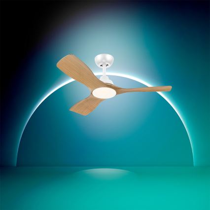 Philips - LED-dimmbarer Deckenventilator OLAS LED/24W/230V Ø 106 cm weiß/braun + Fernbedienung