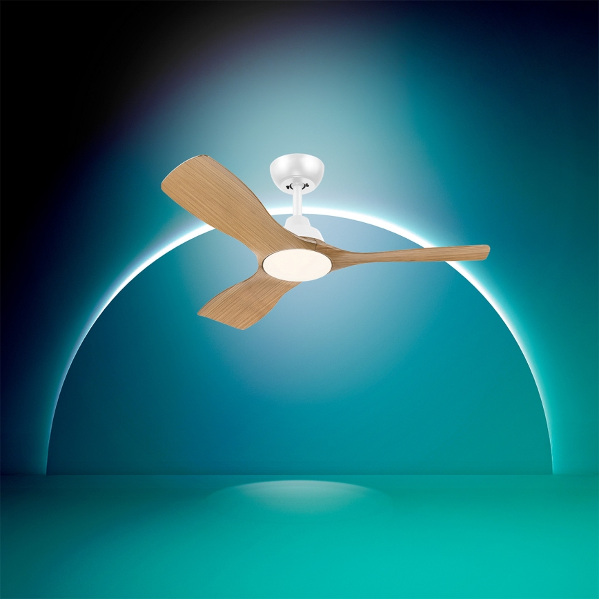 Philips - LED-dimmbarer Deckenventilator OLAS LED/24W/230V Ø 106 cm weiß/braun + Fernbedienung