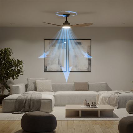 Philips - LED-dimmbarer Deckenventilator OLAS LED/24W/230V Ø 132 cm schwarz/braun + Fernbedienung