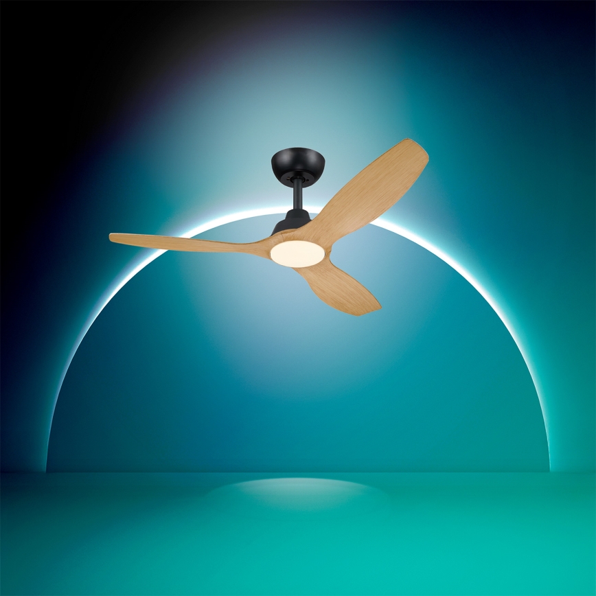 Philips - LED-dimmbarer Deckenventilator OLAS LED/24W/230V Ø 132 cm schwarz/braun + Fernbedienung