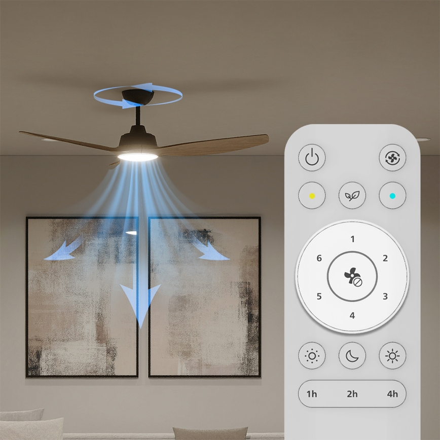 Philips - LED-dimmbarer Deckenventilator OLAS LED/24W/230V Ø 132 cm schwarz/braun + Fernbedienung